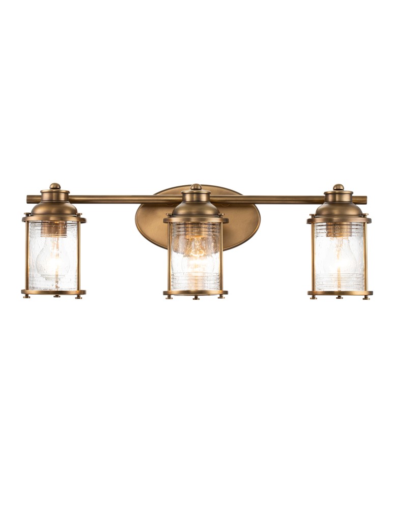 Quintiesse Kinkiet Ashland Bay - 3 źródła światła - Naturalny mosiądz IP44 Elstead Lighting QN-ASHLANDBAY3-NBR-BATH