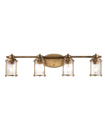 Quintiesse Kinkiet Ashland Bay - 4 źródła światła - Naturalny mosiądz IP44 Elstead Lighting QN-ASHLANDBAY4-NBR-BATH