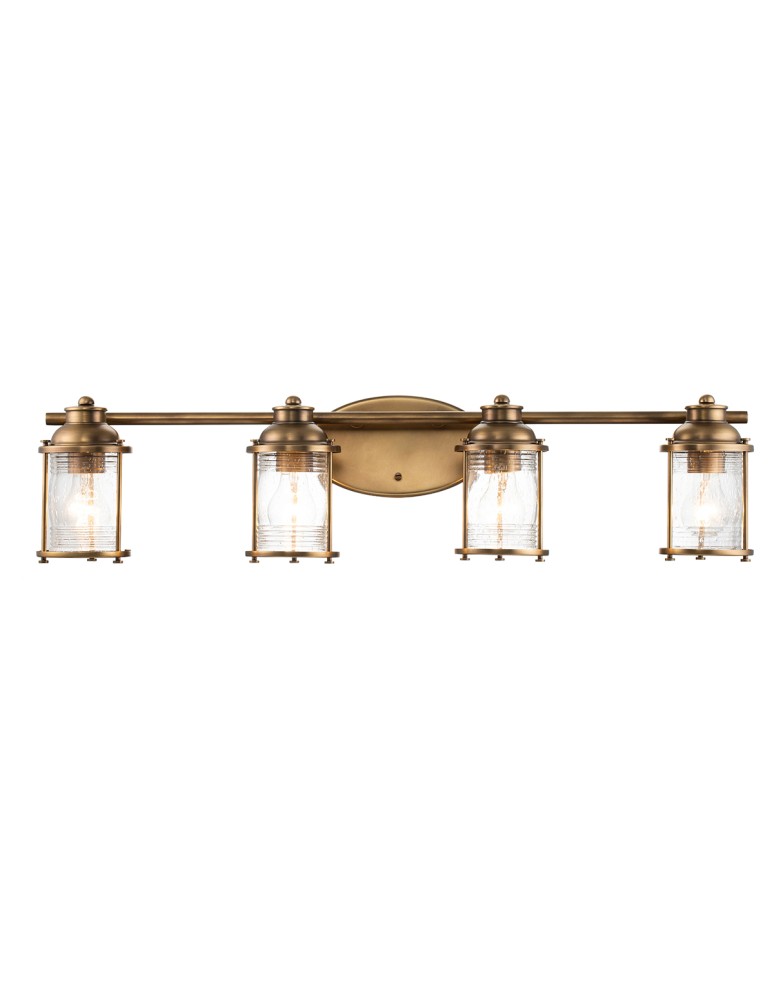 Quintiesse Kinkiet Ashland Bay - 4 źródła światła - Naturalny mosiądz IP44 Elstead Lighting QN-ASHLANDBAY4-NBR-BATH