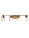 Quintiesse Kinkiet Ashland Bay - 4 źródła światła - Naturalny mosiądz IP44 Elstead Lighting QN-ASHLANDBAY4-NBR-BATH