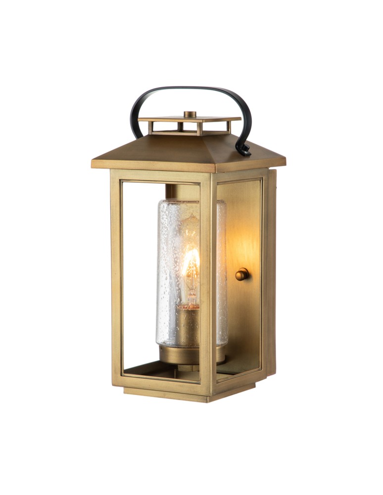 Quintiesse Mała latarnia naścienna Atwater - 1 źródło światła - Postarzany mosiądz IP44 Elstead Lighting QN-ATWATER-S-PD Quintiesse Mała latarnia naścienna Atwater - 1 źródło światła - Postarzany mosiądz IP44 Elstead Lighting QN-ATWATER-S-PD