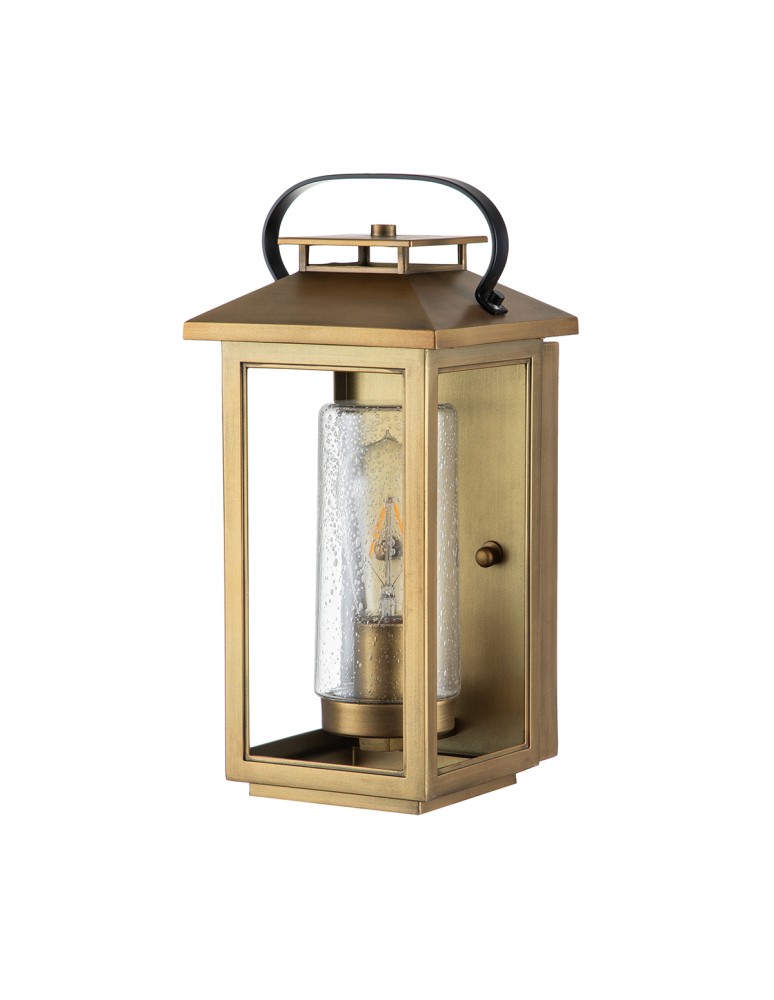 Quintiesse Mała latarnia naścienna Atwater - 1 źródło światła - Postarzany mosiądz IP44 Elstead Lighting QN-ATWATER-S-PD Quintiesse Mała latarnia naścienna Atwater - 1 źródło światła - Postarzany mosiądz IP44 Elstead Lighting QN-ATWATER-S-PD