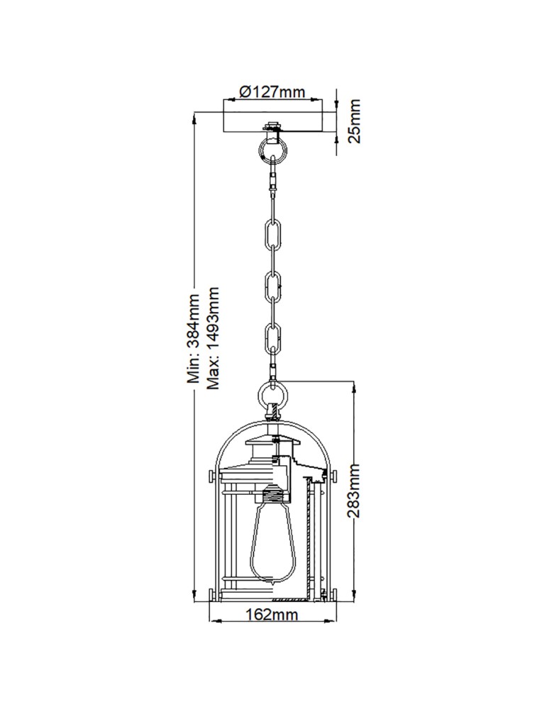 Quintiesse Mała latarnia wisząca Booker - 1 źródło światła IP44 Elstead Lighting QN-BOOKER8-S-IA Quintiesse Mała latarnia wisząca Booker - 1 źródło światła IP44 Elstead Lighting QN-BOOKER8-S-IA