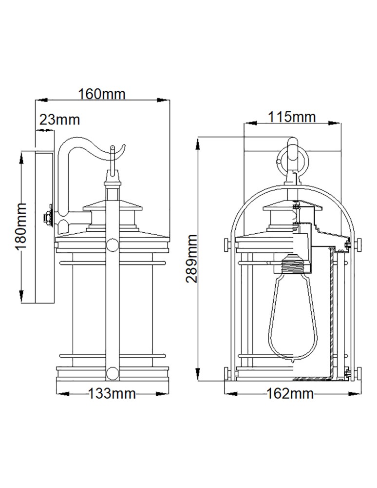 Quintiesse Mała latarnia naścienna Booker - 1 źródło światła IP44 Elstead Lighting QN-BOOKER-S-IA
