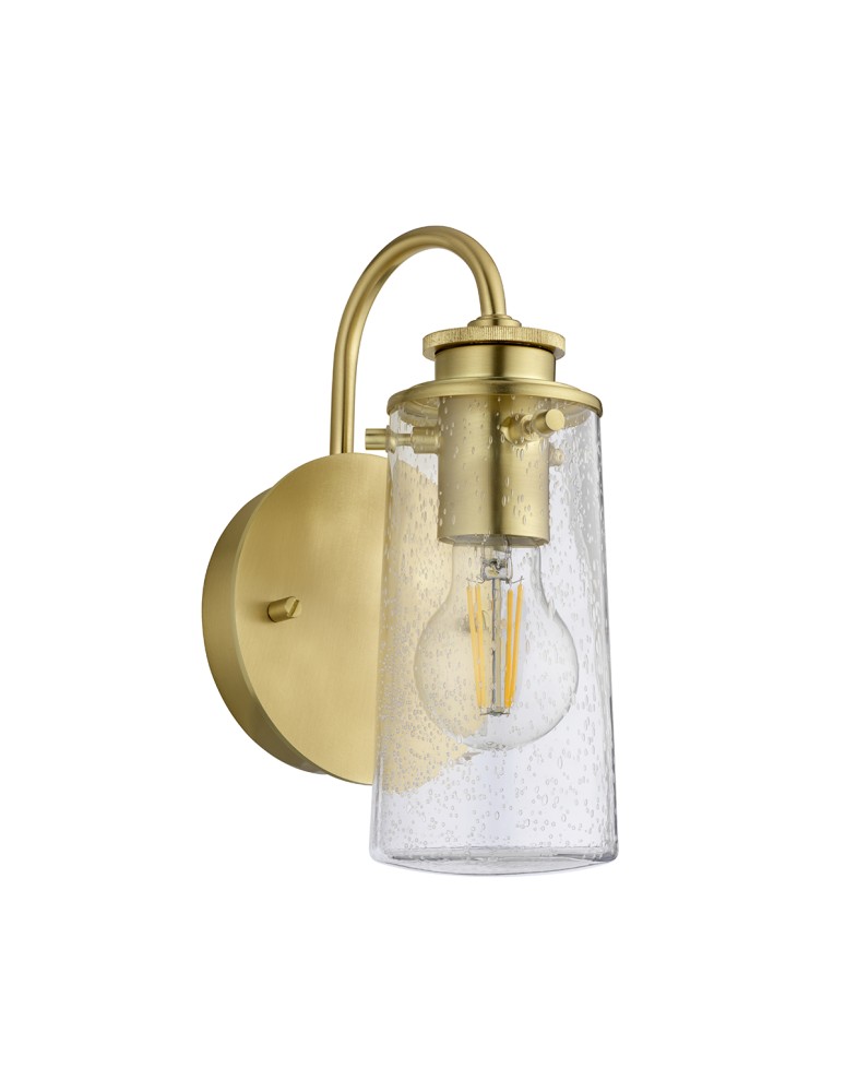 Quintiesse Kinkiet Braelyn - 1 źródło światła - Szczotkowany mosiądz IP44 Elstead Lighting QN-BRAELYN1-BB Quintiesse Kinkiet Braelyn - 1 źródło światła - Szczotkowany mosiądz IP44 Elstead Lighting QN-BRAELYN1-BB