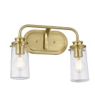 Kinkiety łazienkowe - Quintiesse Kinkiet Braelyn - 2 źródła światła - Szczotkowany mosiądz IP44 Elstead Lighting QN-BRAELYN2-BB - product 1