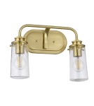 Kinkiety łazienkowe - Quintiesse Kinkiet Braelyn - 2 źródła światła - Szczotkowany mosiądz IP44 Elstead Lighting QN-BRAELYN2-BB - product 2