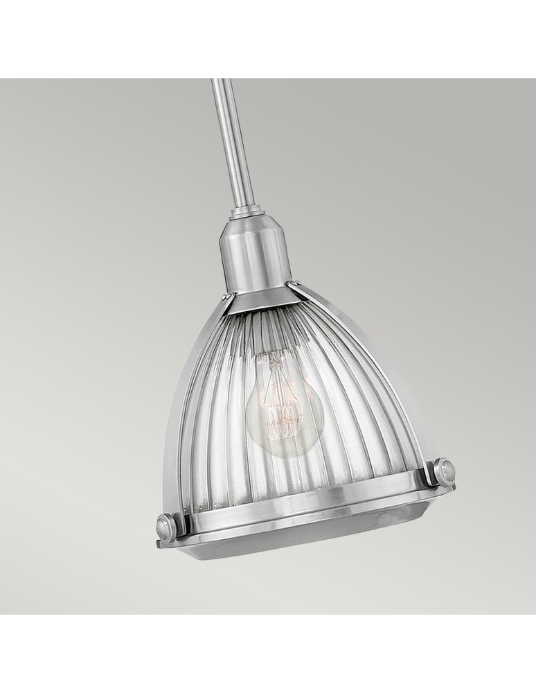 Quintiesse Lampa wisząca Elroy - 1 źródło światła - Szczotkowany nikiel Elstead Lighting QN-ELROY-BN Quintiesse Lampa wisząca Elroy - 1 źródło światła - Szczotkowany nikiel Elstead Lighting QN-ELROY-BN
