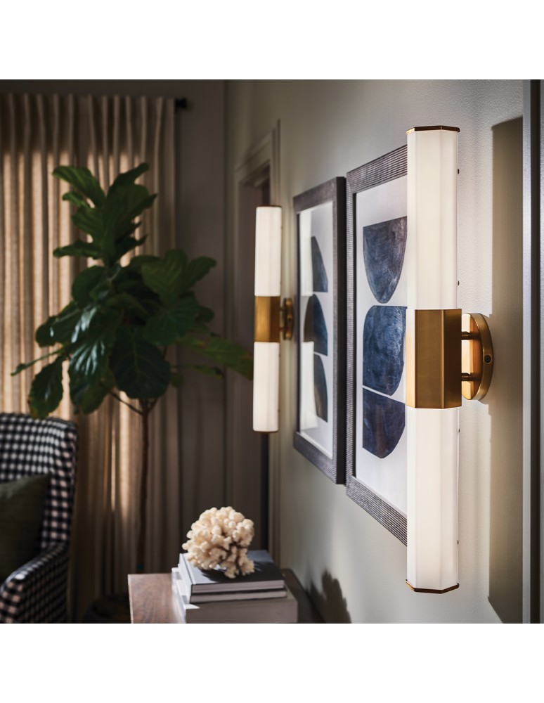 Quintiesse Kinkiet LED Facet - - Stary mosiądz IP44 Elstead Lighting QN-FACET-LED2-HB-BATH Quintiesse Kinkiet LED Facet - - Stary mosiądz IP44 Elstead Lighting QN-FACET-LED2-HB-BATH