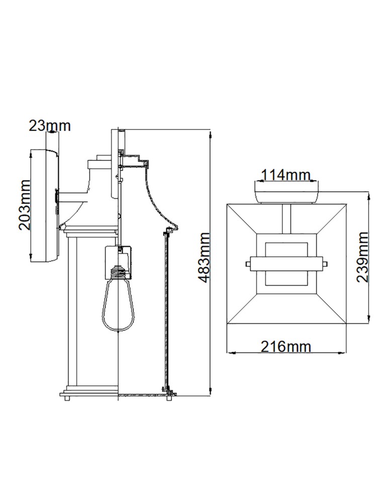 Quintiesse Duża latarnia naścienna Grant - 1 źródło światła IP44 Elstead Lighting QN-GRANT-L-BU Quintiesse Duża latarnia naścienna Grant - 1 źródło światła IP44 Elstead Lighting QN-GRANT-L-BU