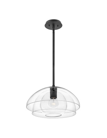 Quintiesse Lampa wisząca / Półplafon Lotus - 1 źródło światła - Czarna Elstead Lighting QN-LOTUS-P-BLK