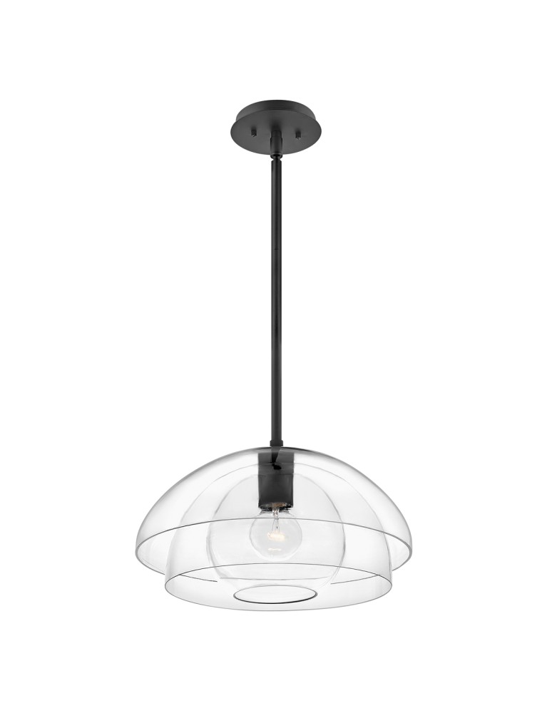 Quintiesse Lampa wisząca / Półplafon Lotus - 1 źródło światła - Czarna Elstead Lighting QN-LOTUS-P-BLK Quintiesse Lampa wisząca / Półplafon Lotus - 1 źródło światła - Czarna Elstead Lighting QN-LOTUS-P-BLK