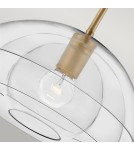 Lampy wiszące - Quintiesse Lampa wisząca / Półplafon Lotus - 1 źródło światła - Stary mosiądz Elstead Lighting QN-LOTUS-P-HBR - product 3