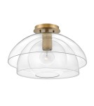 Lampy wiszące - Quintiesse Lampa wisząca / Półplafon Lotus - 1 źródło światła - Stary mosiądz Elstead Lighting QN-LOTUS-P-HBR - product 5