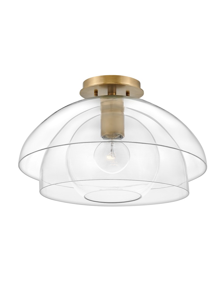 Quintiesse Lampa wisząca / Półplafon Lotus - 1 źródło światła - Stary mosiądz Elstead Lighting QN-LOTUS-P-HBR