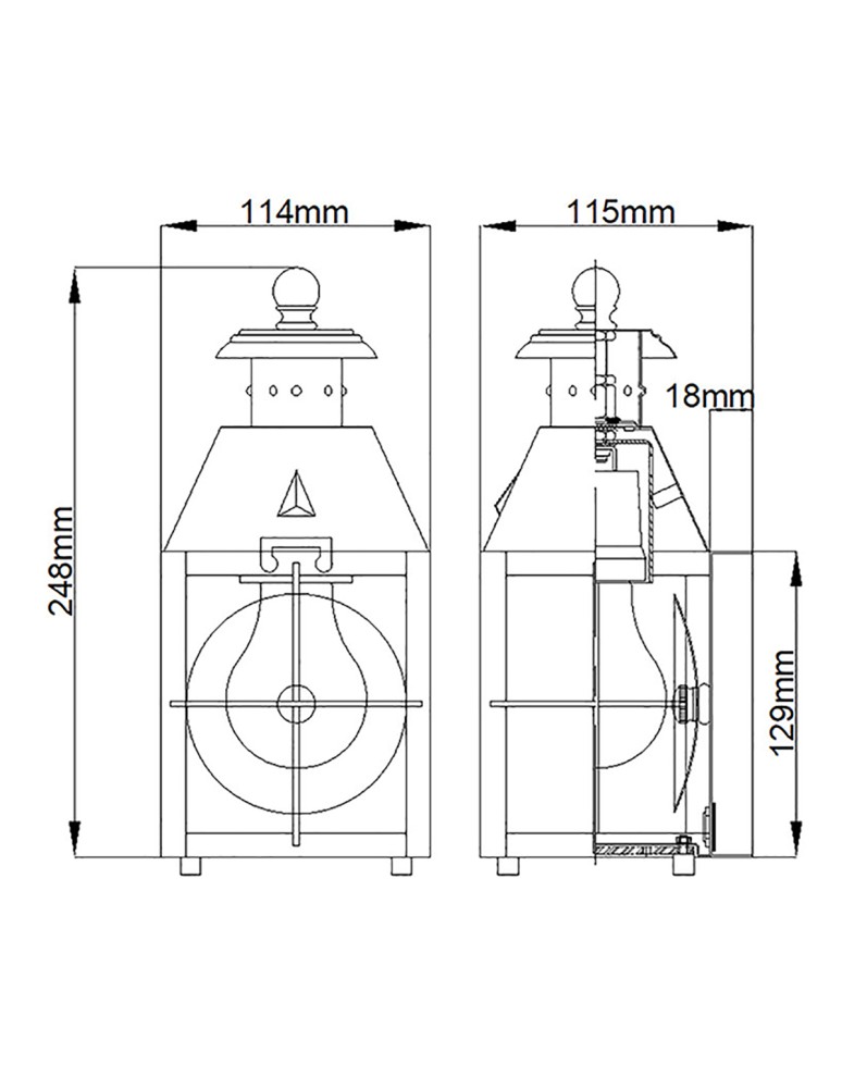 Kinkiety zewnętrzne - Quintiesse Mała latarnia naścienna Nantucket - 1 źródło światła IP44 Elstead Lighting QN-NANTUCKET-XS-AS - product kolory-swiatla.pl 4