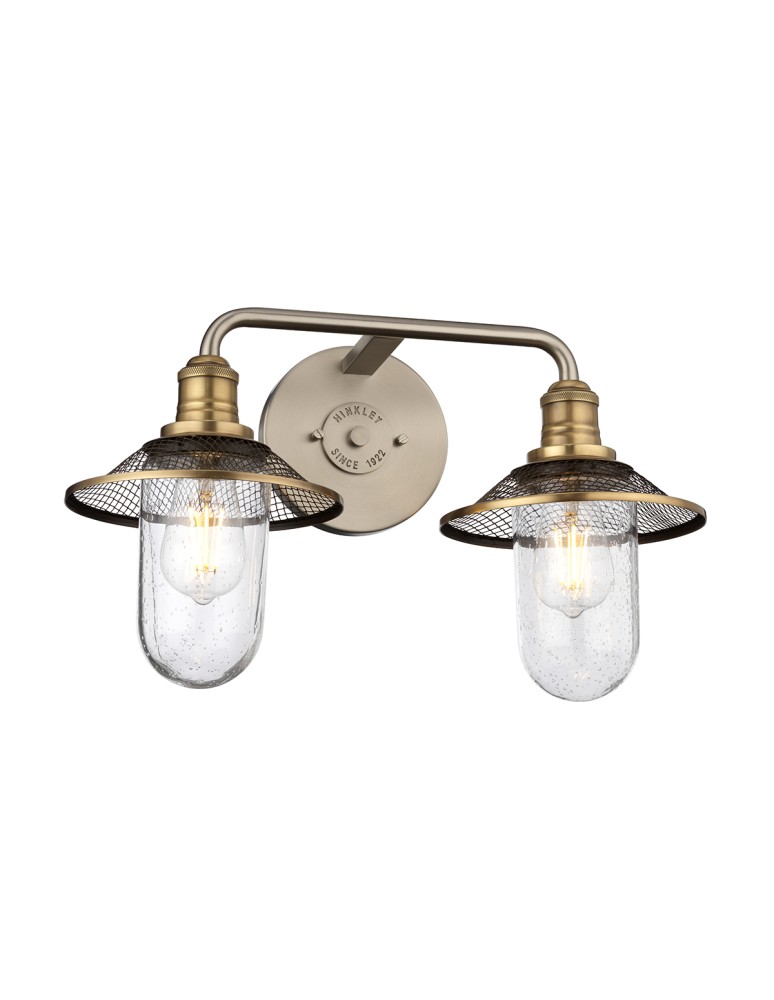 Quintiesse Kinkiet Rigby - 2 źródła światła - Antyczny nikiel / Stary mosiądz IP44 Elstead Lighting QN-RIGBY2-BATH-AN