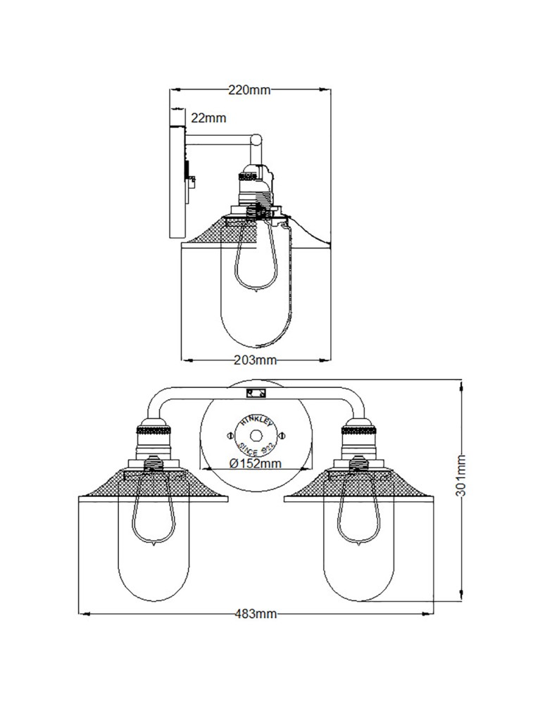 Quintiesse Kinkiet Rigby - 2 źródła światła - Polerowany chrom IP44 Elstead Lighting QN-RIGBY2-BATH-PC Quintiesse Kinkiet Rigby - 2 źródła światła - Polerowany chrom IP44 Elstead Lighting QN-RIGBY2-BATH-PC