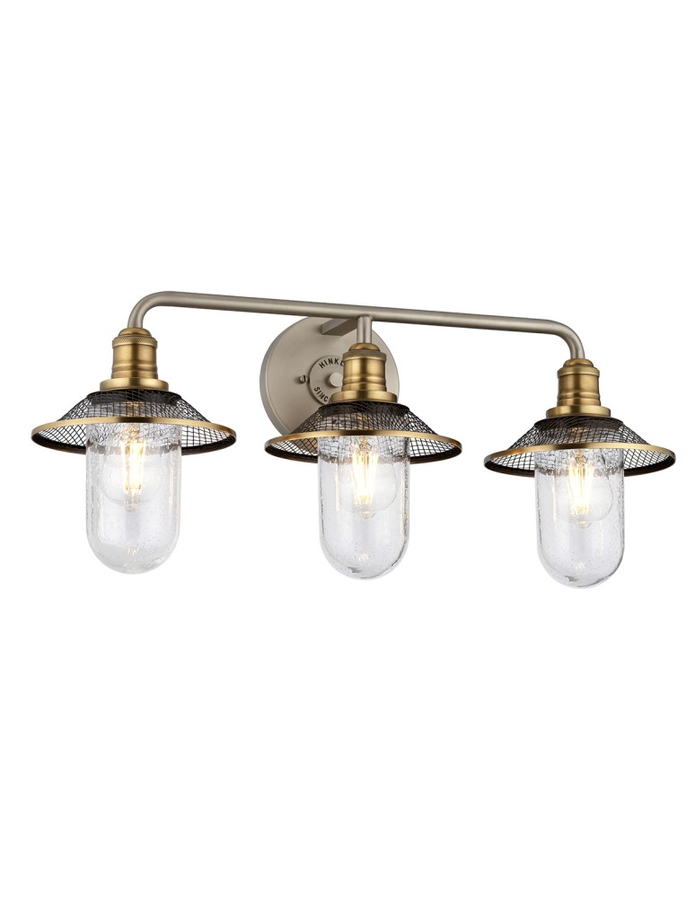 Quintiesse Kinkiet Rigby - 3 źródła światła - Antyczny nikiel / Stary mosiądz IP44 Elstead Lighting QN-RIGBY3-BATH-AN Quintiesse Kinkiet Rigby - 3 źródła światła - Antyczny nikiel / Stary mosiądz IP44 Elstead Lighting QN-RIGBY3-BATH-AN
