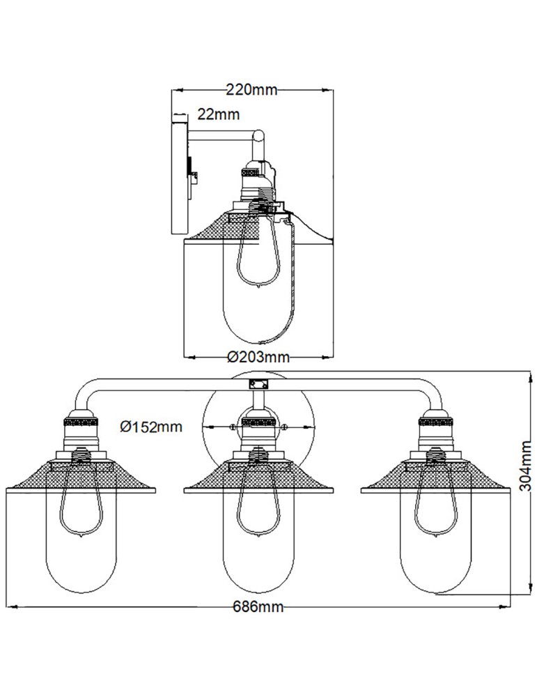 Quintiesse Kinkiet Rigby - 3 źródła światła - Antyczny nikiel / Stary mosiądz IP44 Elstead Lighting QN-RIGBY3-BATH-AN Quintiesse Kinkiet Rigby - 3 źródła światła - Antyczny nikiel / Stary mosiądz IP44 Elstead Lighting QN-RIGBY3-BATH-AN
