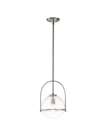 Quintiesse Średnia lampa wisząca Somerset - 1 źródło światła - Szczotkowany nikiel Elstead Lighting QN-SOMERSET-P-C-BN