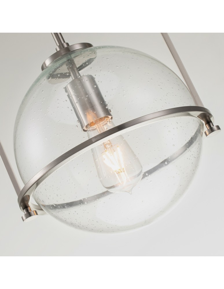 Quintiesse Średnia lampa wisząca Somerset - 1 źródło światła - Szczotkowany nikiel Elstead Lighting QN-SOMERSET-P-C-BN Quintiesse Średnia lampa wisząca Somerset - 1 źródło światła - Szczotkowany nikiel Elstead Lighting QN-SOMERSET-P-C-BN