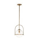 Lampy wiszące - Quintiesse Średnia lampa wisząca Somerset - 1 źródło światła - Stary mosiądz Elstead Lighting QN-SOMERSET-P-C-HB - product 1