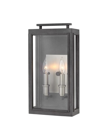 Quintiesse Latarnia naścienna Sutcliffe - 2 źródła światła - Postarzany cynk / Antyczny nikiel IP44 Elstead Lighting QN-SU