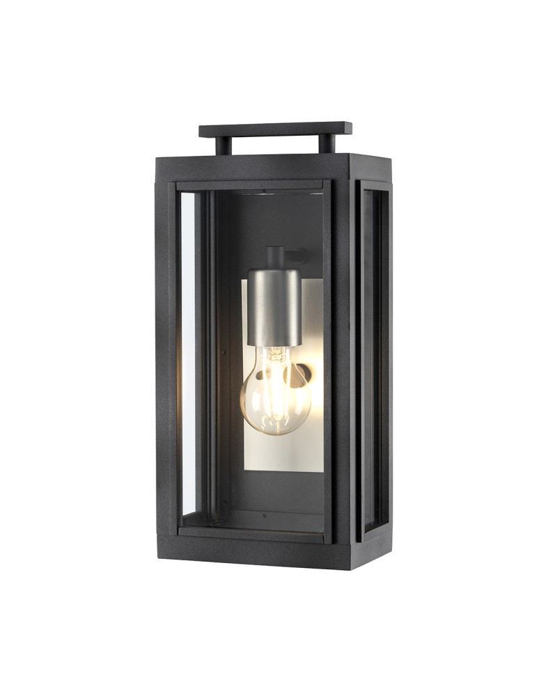 Quintiesse Latarnia naścienna Sutcliffe - 1 źródło światła - Postarzany cynk / Antyczny nikiel IP44 Elstead Lighting QN-SU