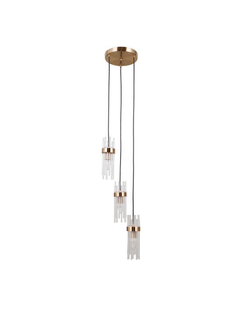 ITALUX Taraso Wisząca 3xE14 40W Złoty PND-40760-3-HBR