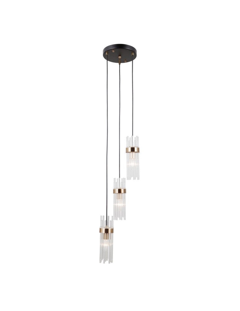 ITALUX Taraso Wisząca 3xE14 40W Czarny mat, złoty PND-40760-3-BK-HBR