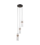 Lampy wiszące potrójne - ITALUX Taraso Wisząca 3xE14 40W Czarny mat, złoty PND-40760-3-BK-HBR - product 5