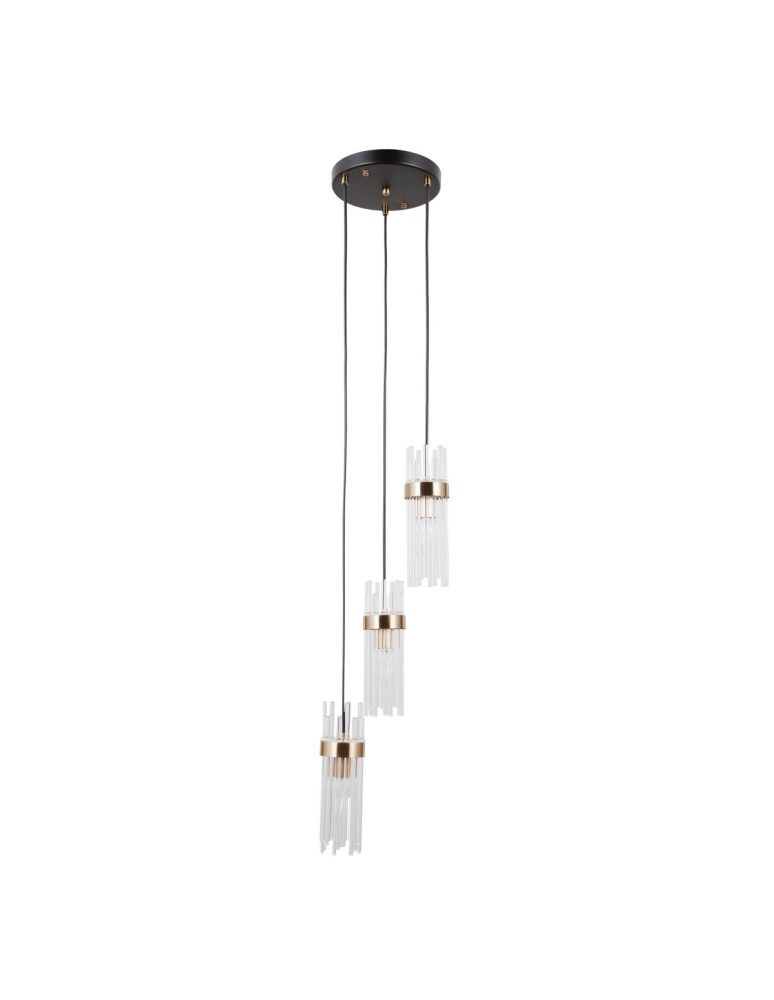 ITALUX Taraso Wisząca 3xE14 40W Czarny mat, złoty PND-40760-3-BK-HBR