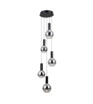Lampy wiszące kule - ITALUX Strela Wisząca 5xLED 25W 3000K Czarny mat PND-34378-5S-BK - product 1