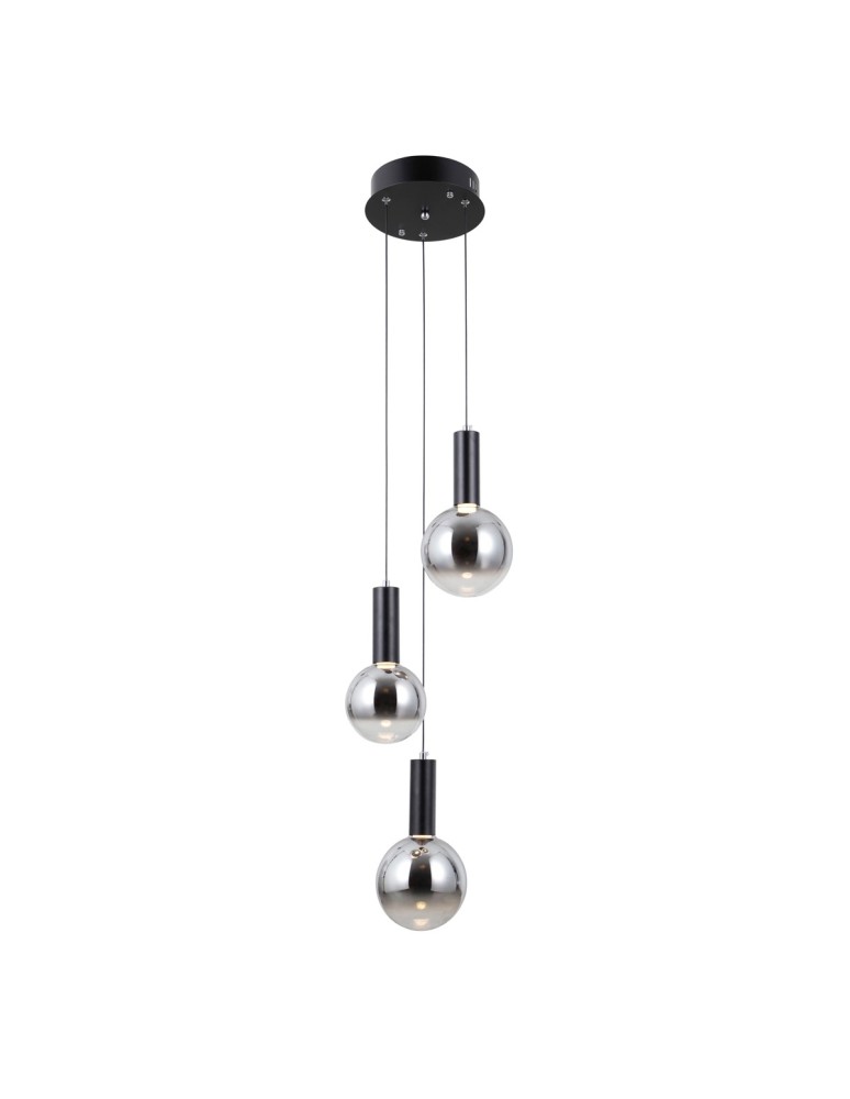 Lampy wiszące potrójne - ITALUX Strela Wisząca 3xLED 15W 3000K Czarny mat PND-34378-3S-BK - product kolory-swiatla.pl 2