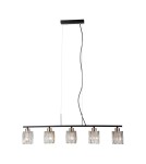 Lampy wiszące nad wyspę - ITALUX Simona Wisząca 5xE14 40W Czarny mat, chrom PND-40814-5-BK-HBR - product 1