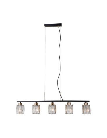 ITALUX Simona Wisząca 5xE14 40W Czarny mat, chrom PND-40814-5-BK-HBR