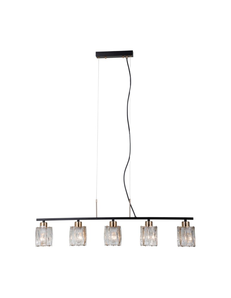 ITALUX Simona Wisząca 5xE14 40W Czarny mat, chrom PND-40814-5-BK-HBR