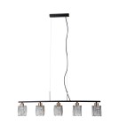 Lampy wiszące nad wyspę - ITALUX Simona Wisząca 5xE14 40W Czarny mat, chrom PND-40814-5-BK-HBR - product 2