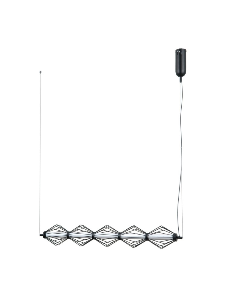 Lampy wiszące nad wyspę - ITALUX Sevil Wisząca 5xLED 25W 3000K Czarny mat, chrom PND-34403-5-BK - product kolory-swiatla.pl 2