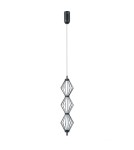 Lampy wiszące pojedyncze - ITALUX Sevil Wisząca 3xLED 15W 3000K Czarny mat, chrom PND-34403-3V-BK - product 1