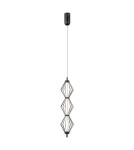 Lampy wiszące pojedyncze - ITALUX Sevil Wisząca 3xLED 15W 3000K Czarny mat, chrom PND-34403-3V-BK - product 2