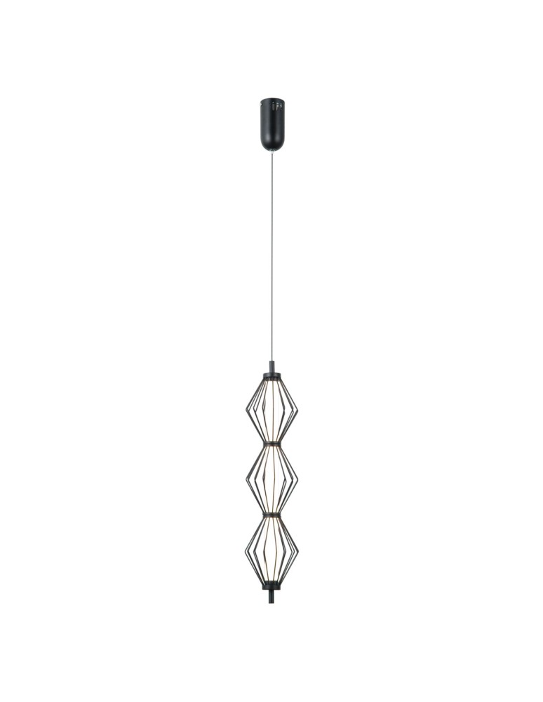 Lampy wiszące pojedyncze - ITALUX Sevil Wisząca 3xLED 15W 3000K Czarny mat, chrom PND-34403-3V-BK - product kolory-swiatla.pl 2