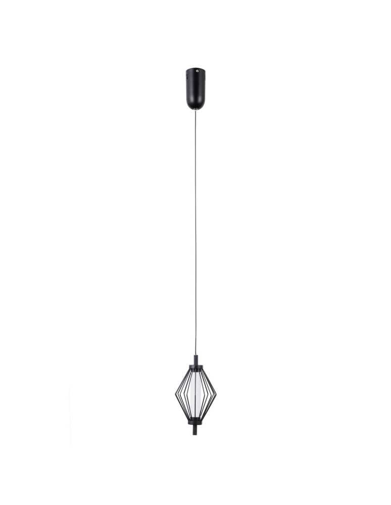 Lampy wiszące pojedyncze - ITALUX Sevil Wisząca 1xLED 5W 3000K Czarny mat, chrom PND-34403-1-BK - product kolory-swiatla.pl 2