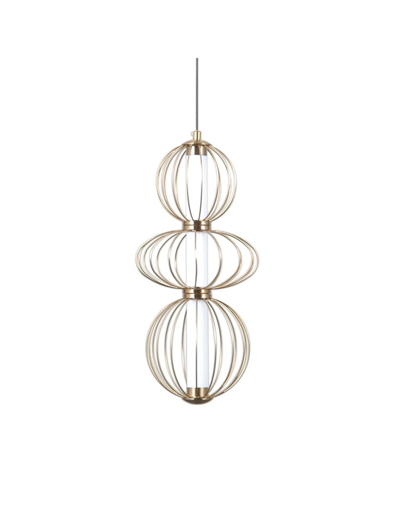 Lampy wiszące pojedyncze - ITALUX Rabel Wisząca 3xLED 10W 3000K Złoty PND-344221-3V-HBR - product kolory-swiatla.pl 2
