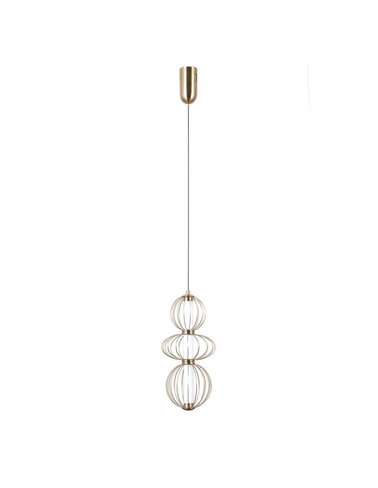 Lampy wiszące pojedyncze - ITALUX Rabel Wisząca 3xLED 10W 3000K Złoty PND-344221-3V-HBR - product kolory-swiatla.pl 3