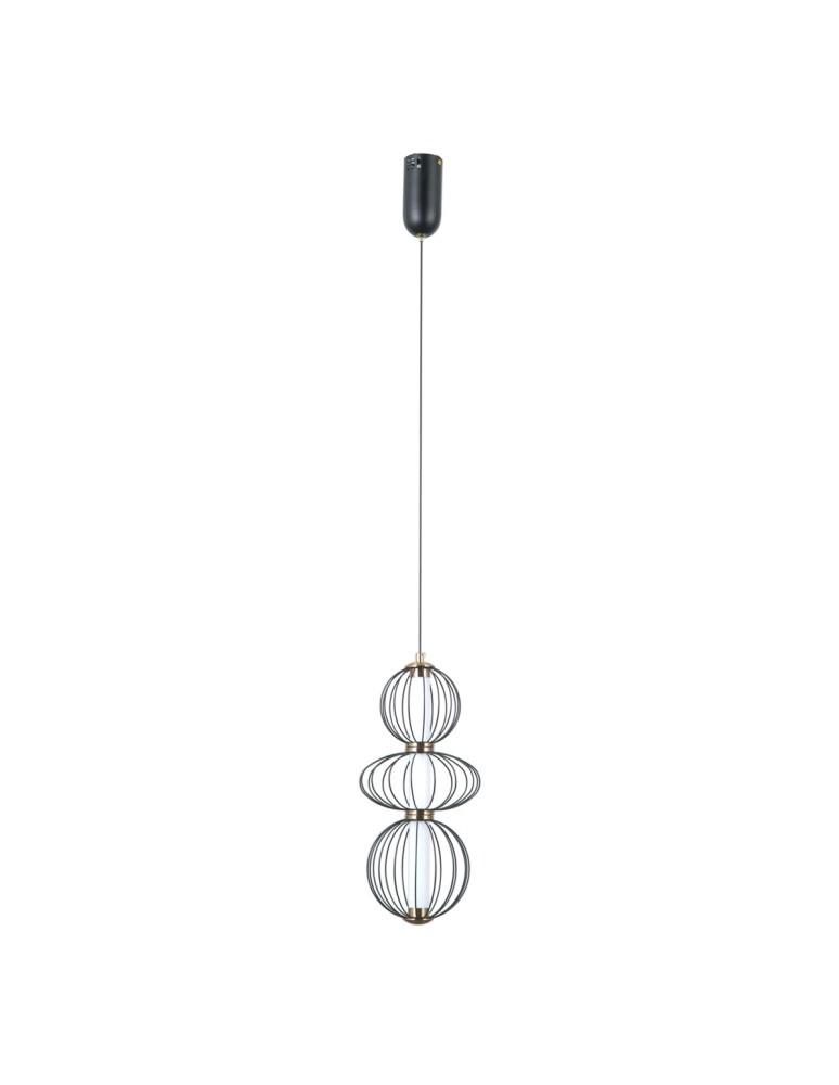 Lampy wiszące pojedyncze - ITALUX Rabel Wisząca 3xLED 10W 3000K Czarny mat PND-344221-3V-BK - product kolory-swiatla.pl 3