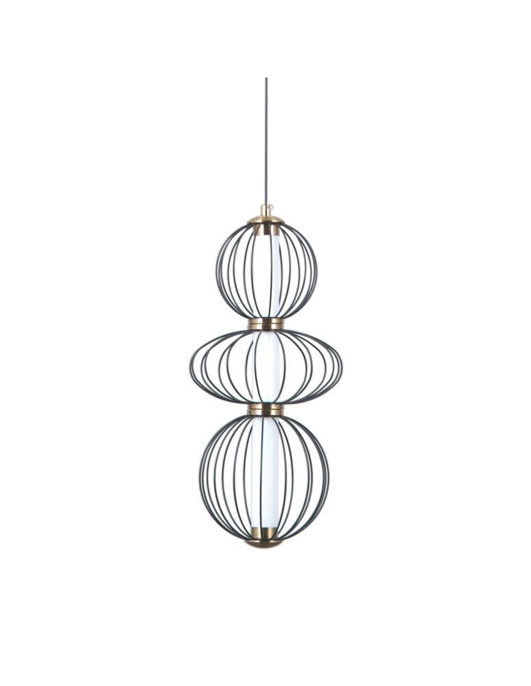 Lampy wiszące pojedyncze - ITALUX Rabel Wisząca 3xLED 10W 3000K Czarny mat PND-344221-3V-BK - product kolory-swiatla.pl 2