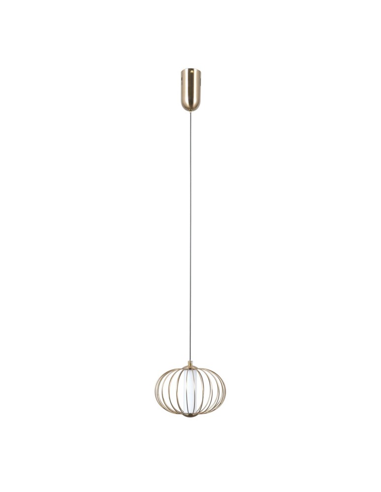 Lampy wiszące pojedyncze - ITALUX Rabel Wisząca 1xLED 5W 3000K Złoty PND-344221-1-HBR - product kolory-swiatla.pl 3