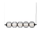 Lampy wiszące nad wyspę - ITALUX Pedro Wisząca 5xLED 20W 3000K Czarny mat, chrom PND-34405-5-BK - product 1